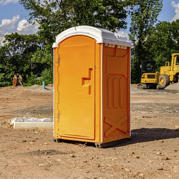 can i customize the exterior of the portable restrooms with my event logo or branding in Hoxie